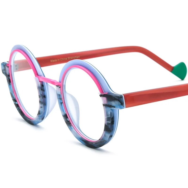

Wind Red Acetate Luxury Glasse Frame Men Fashion Brand Design Glasses Frame Woman Retro Round Ultralight Frame Z569