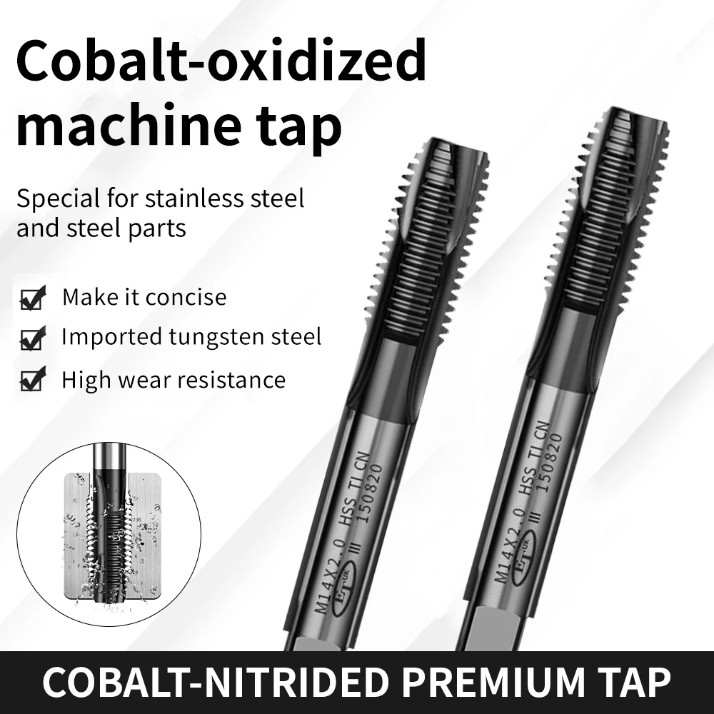 M35 Screw Tip Tap with Cobalt Standard Tilt Groove Taps Metric Machine Screwdriver M2 M3 M4 M5 M6 M8 M10 M12 M14 M20