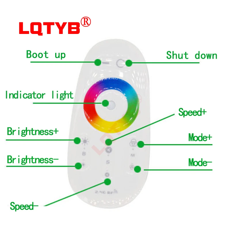 12-24V RGB/RGBW multicolored lamp with 2.4 g wireless touch full-color led lamp with programmable controller lighting debugging
