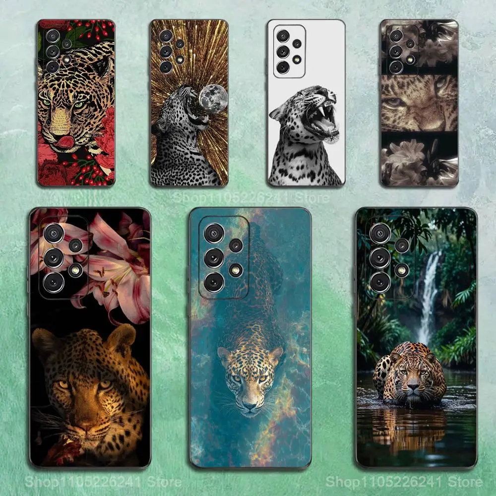 

Cool Animal Leopard Art Phone For Samsung S25,S10,S20,S10,S21,S9,S24,S23,Ultra,FE,Plus,Lite,Soft Silicone Black Cover