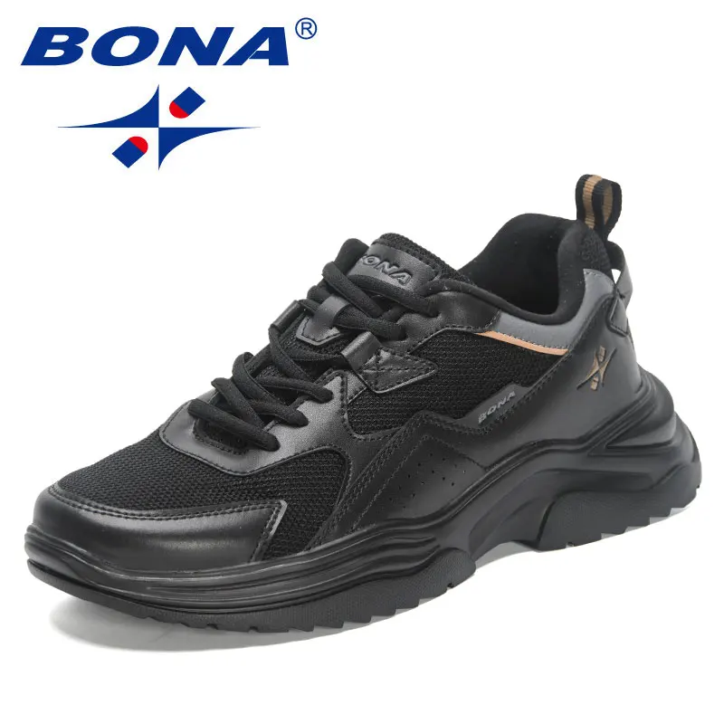 BONA 2023 New Designers  Men Luxury Brand Leisure Shoes Man Flats Comfy Walking Shoes Classics Sneakers Fashion Shoes Mansculino