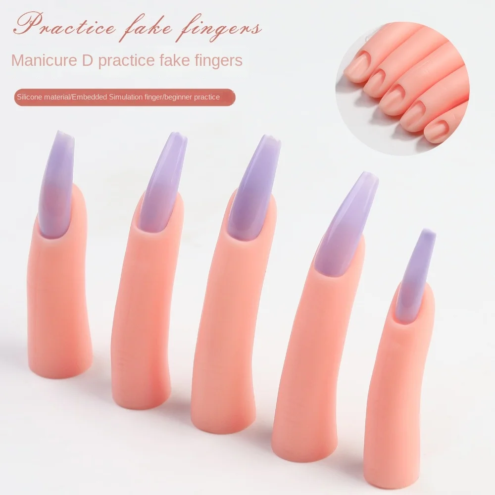 Siliconen Nail Art Training Hand Nieuwe Make-Up Tool Training Valse Nagel Tips Siliconen Vinger