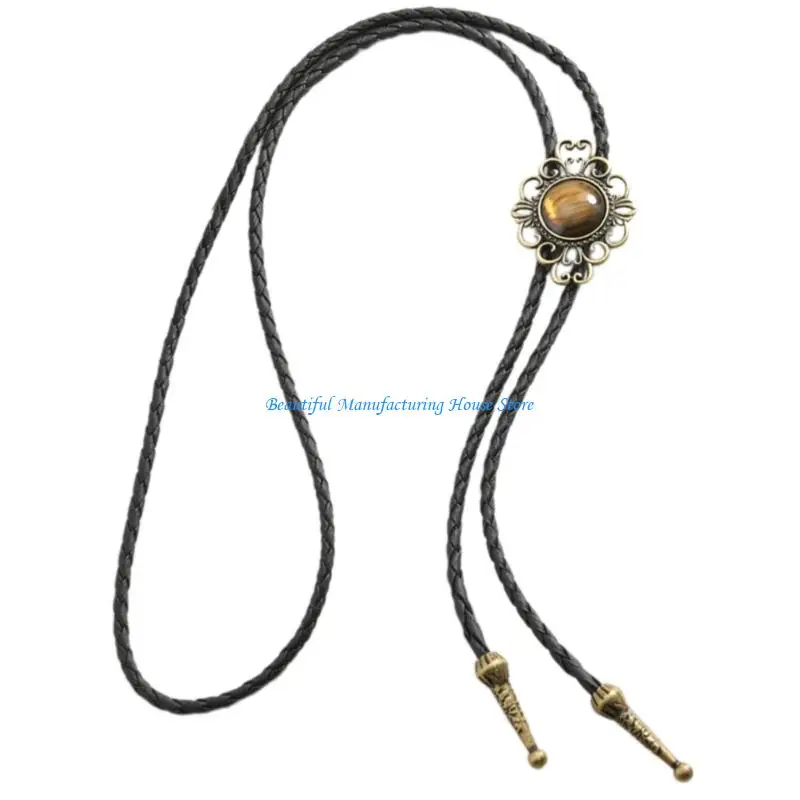 E56A منفعل جنوب غرب بولو التعادل قلادة قلادة سبيكة بو الجلود سلسلة مجوهرات لعشاق الموضة