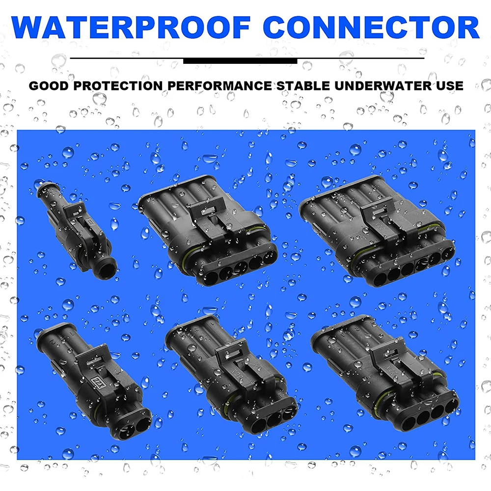 1004-teiliges wasserdichtes Kfz-Elektro-Stecker-Set, 1/2/3/4/5/6-polig, mit Kfz-Flachsicherungen für Auto, Motorrad, LKW – Detail 6