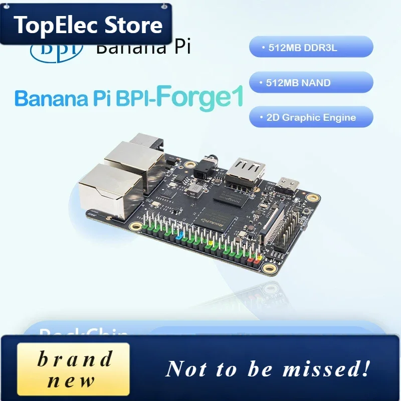 TopElec Banana Pi BPI-Forge1 RockChip RK3506J RK3506 Triple-core Cortex-A7 Processor 512MB DDR3L 512MB NAND Single-board Compute