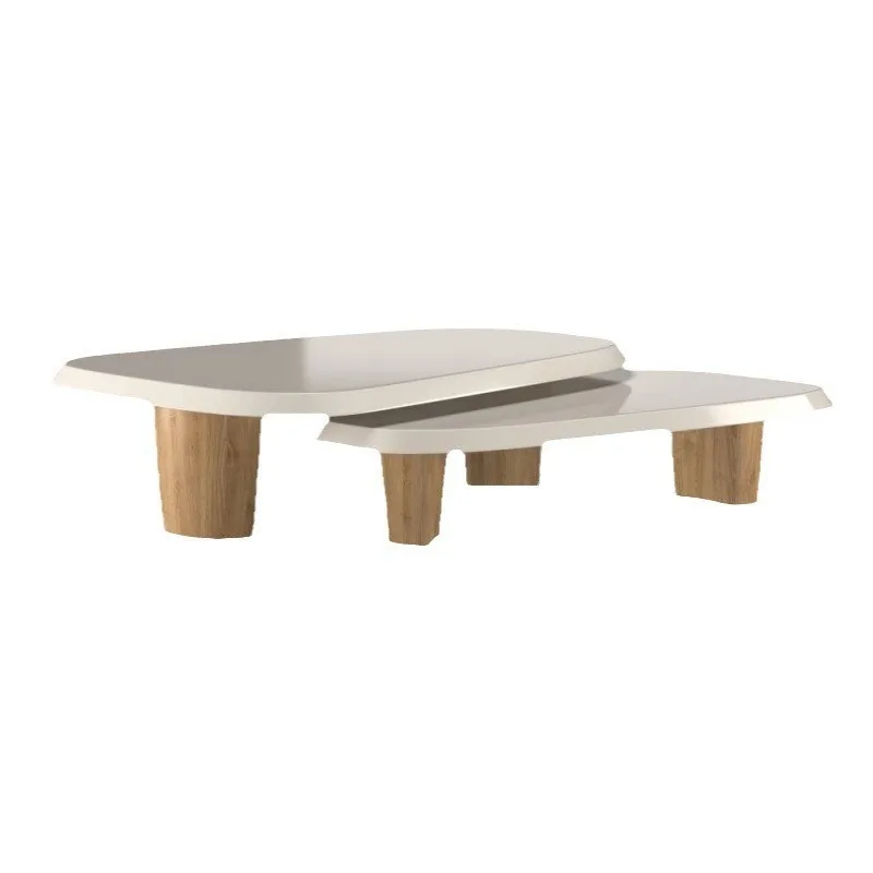 Painted coffee table, living room tea table, household tea table, small apartment combination, solid wood coffee table side