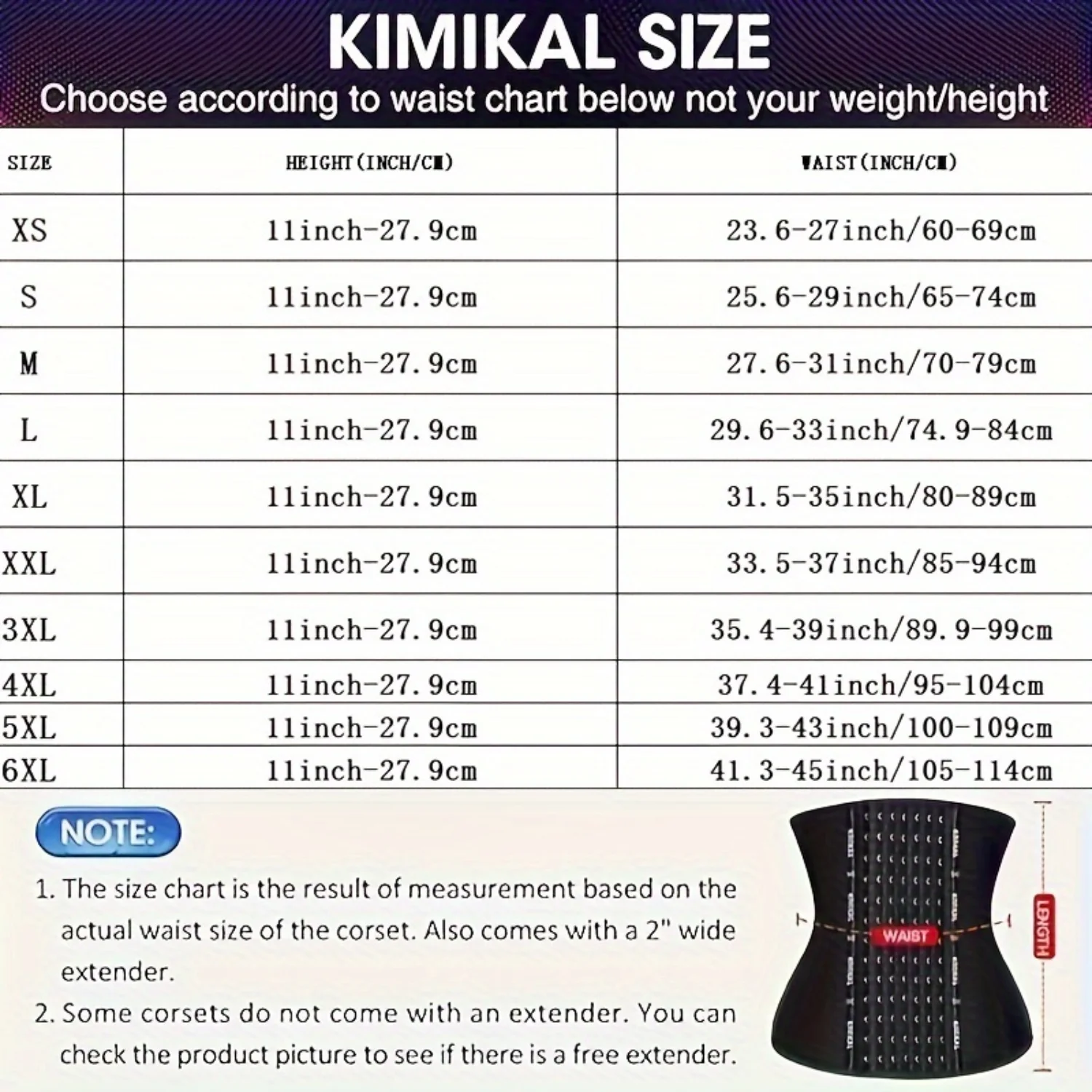 Slimming and Toning Waist Trainer Corset Belt with Extension Ribs for Women - KIMIKAL Shapewear designed for Weight Loss and Ach