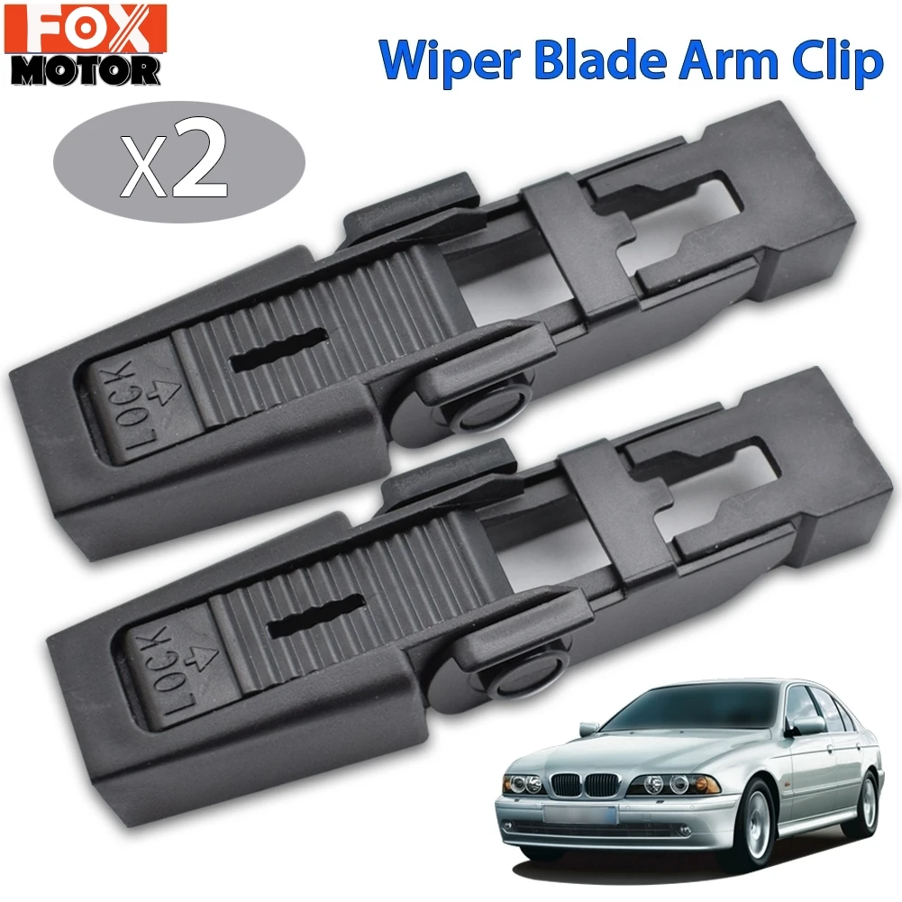 2Pcs Front Wiper Arm Blade Retaining Clip For BMW 5 Series E39 For Audi A4 B6 8E/8H Peugeot 607 Saloon Car Accessories