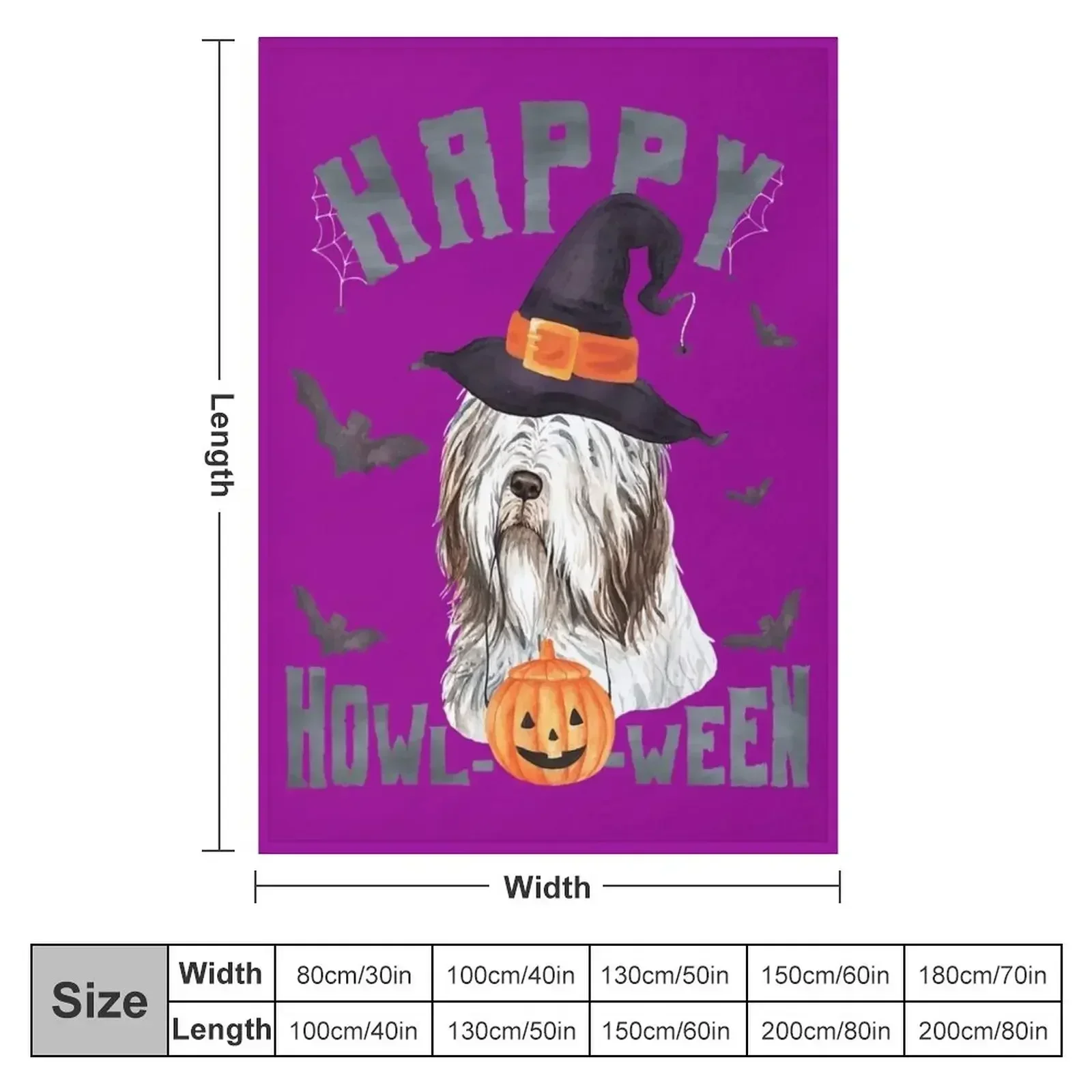 Happy Howloween Bearded Collie Dog Pun Halloween Costume Throw Blanket Bed Fashionable valentine gift ideas Blankets