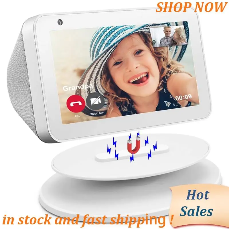 

Stand For Echo Show 5, Adjustable Speaker Stand Mount Magnetic Holder, 360 Degree Rotation, Tilt Function Easy Install - White