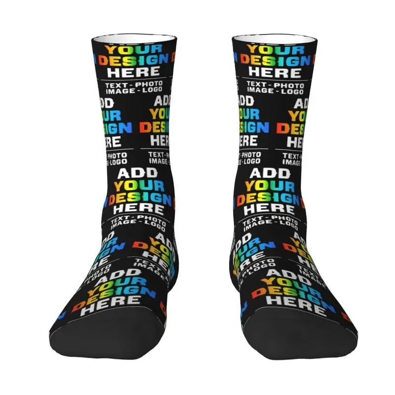 Personalized Custom Add Your Name Men's Crew Socks Unisex Fashion 3D Printing Customized Photo Logo or Text Dress Socks