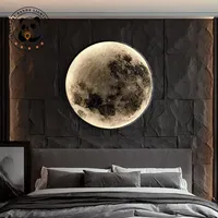 Design Art Moon Wall Lamps Aisle Corridor Mural Sconces Foyer Hallway Gallery Background Decor Lamp Bedroom Bedside Wall Lights