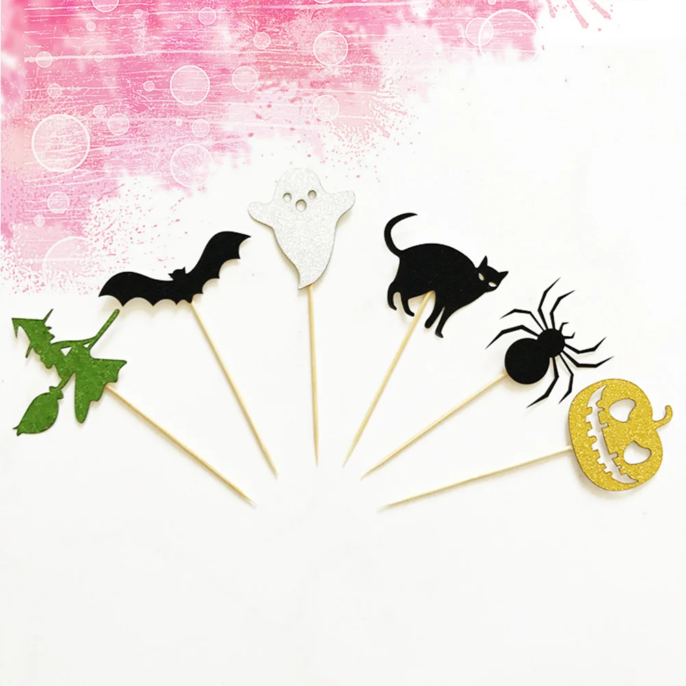 12 Pcs Decor Halloween Cake Decoration Picks Toothpicks Decorate Spider Food Toppers