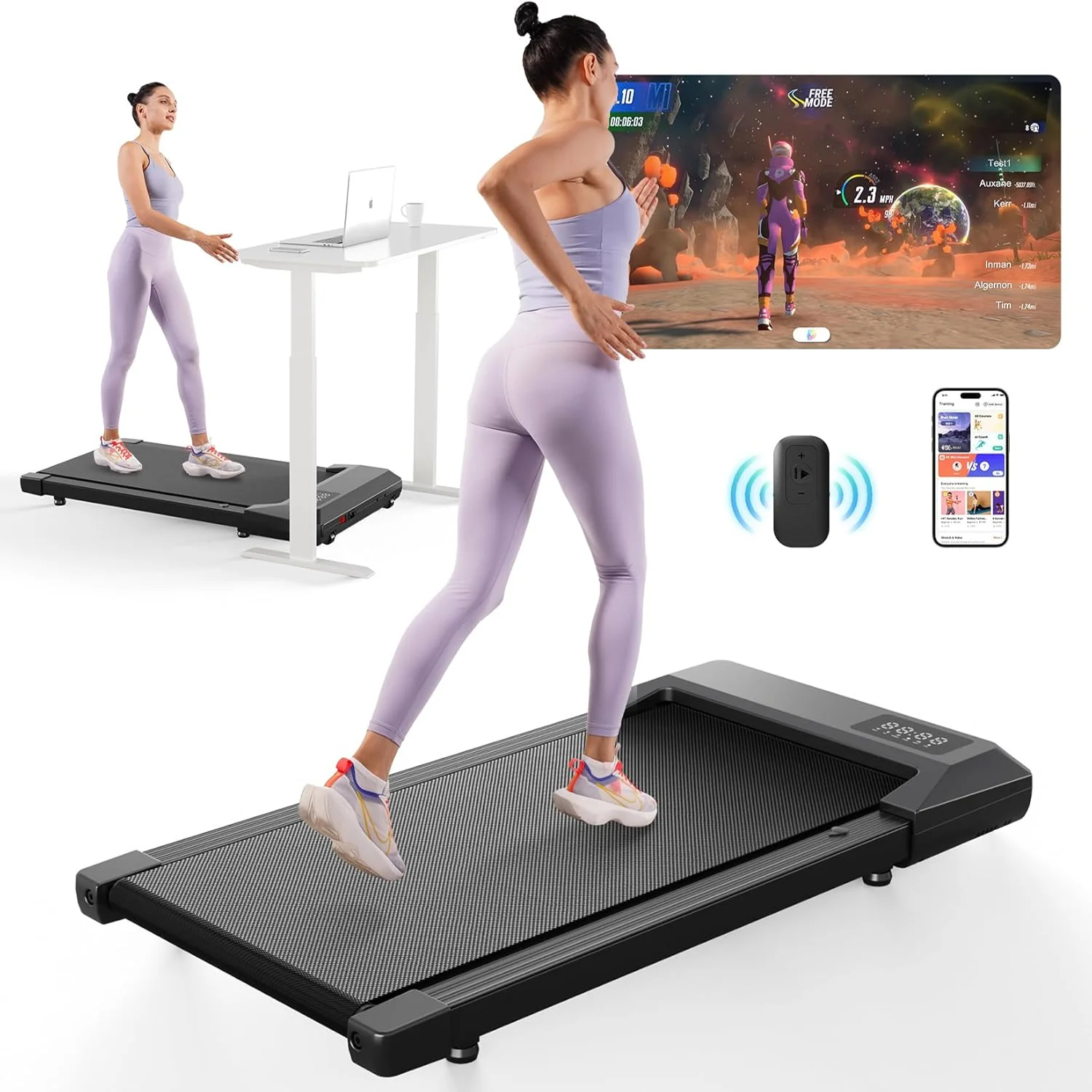 15,75 x 35,43 Zoll Laufbereich Laufband Pad Laufen Gehen unter dem Schreibtisch Übung Lauftraining Gehen Laufband – Detail 6
