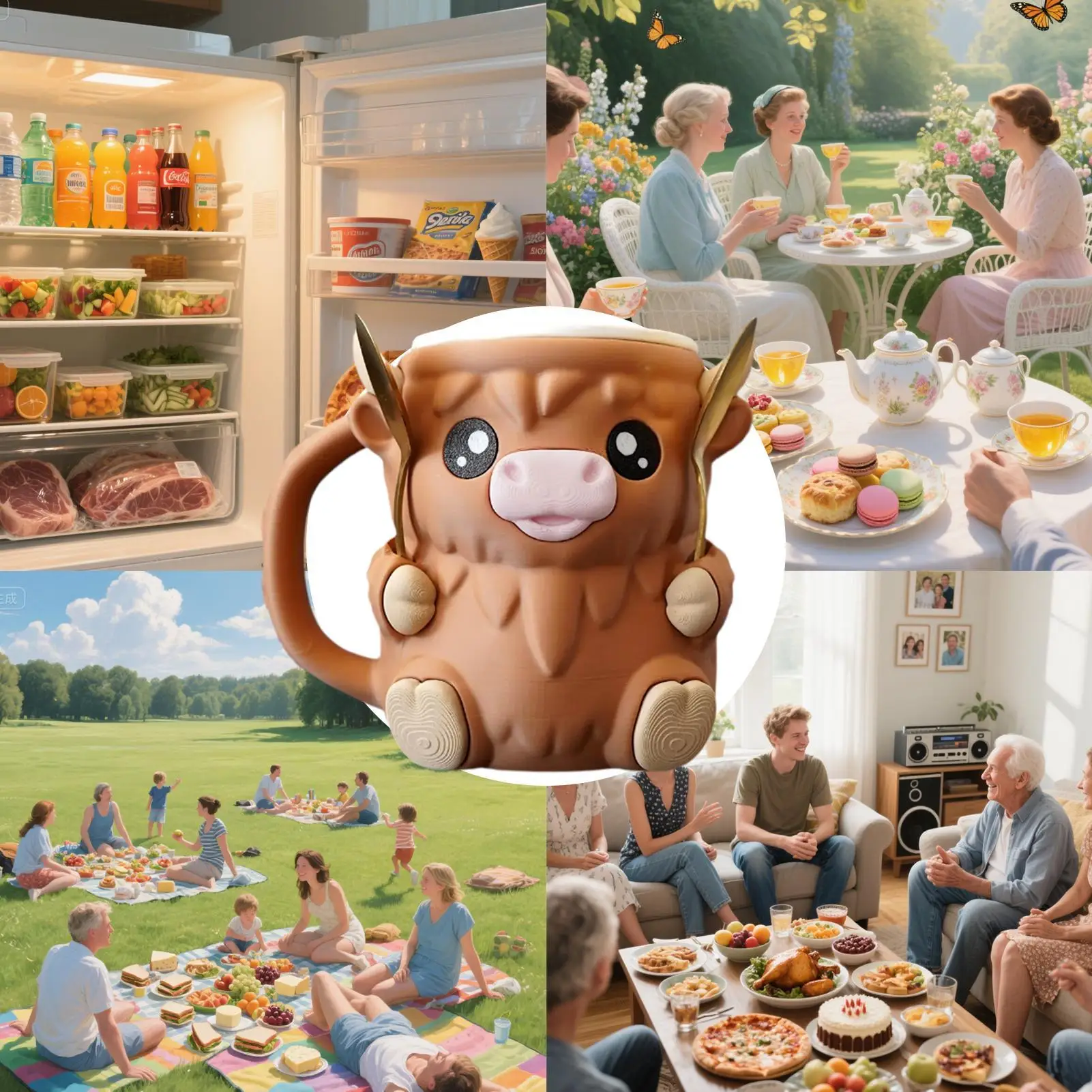 الآيس كريم باينت حامل المرتفعات البقرة الحلوى حوض حامل الآيس كريم الزخرفية مع مقبض التجمد لأداة المطبخ مزيج الزبادي #4