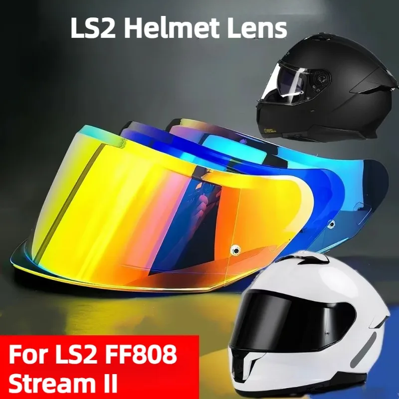 For LS2 FF808 Stream II Motorcycle Helmet Visor Replacement Lens Shield Capacious Moto Casco FF808-Adapted Helmet Accessory