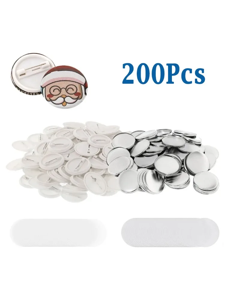 Fournitures de fabrication de badges ronds, 200 pièces, Type de fond en plastique pour Machine de fabrication de boutons de badges, personnalisez vos boutons