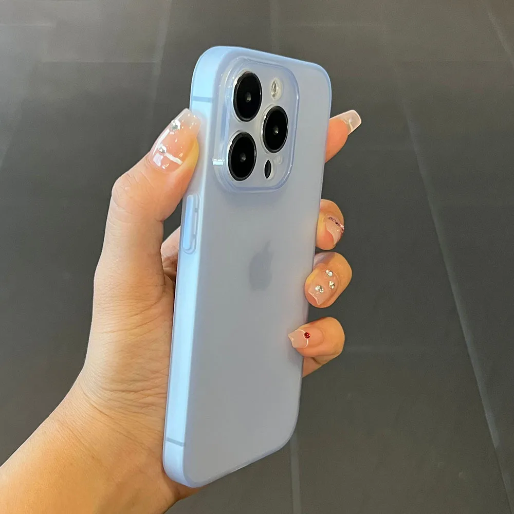 Luxury 0.3MM Ultra Thin Matte Soft Case For iPhone 15 14 13 12 11 Pro Max Plus Mini Silicone Transparent Frosted TPU Back Cover