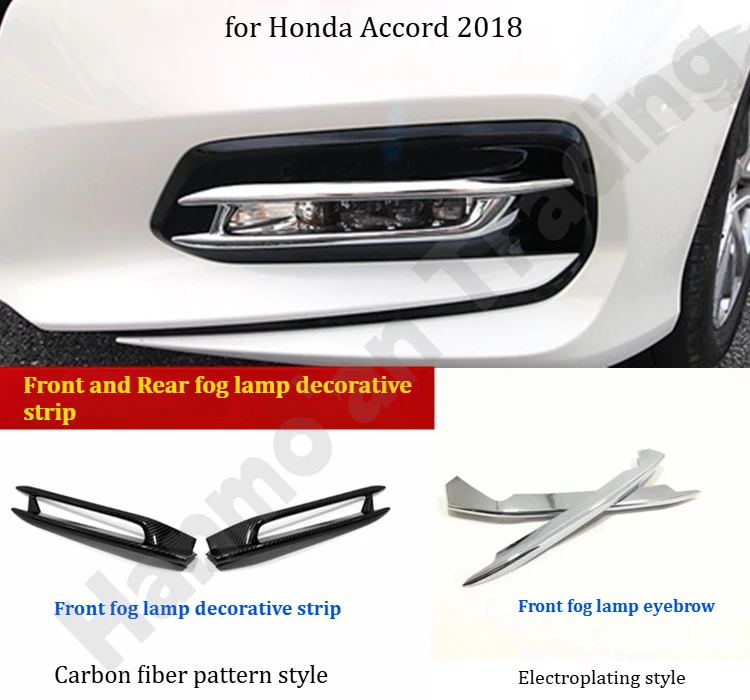 

for Honda Accord 2018 Front fog lampshade decorative frame/rear fog lighting strip/exterior modification accessories