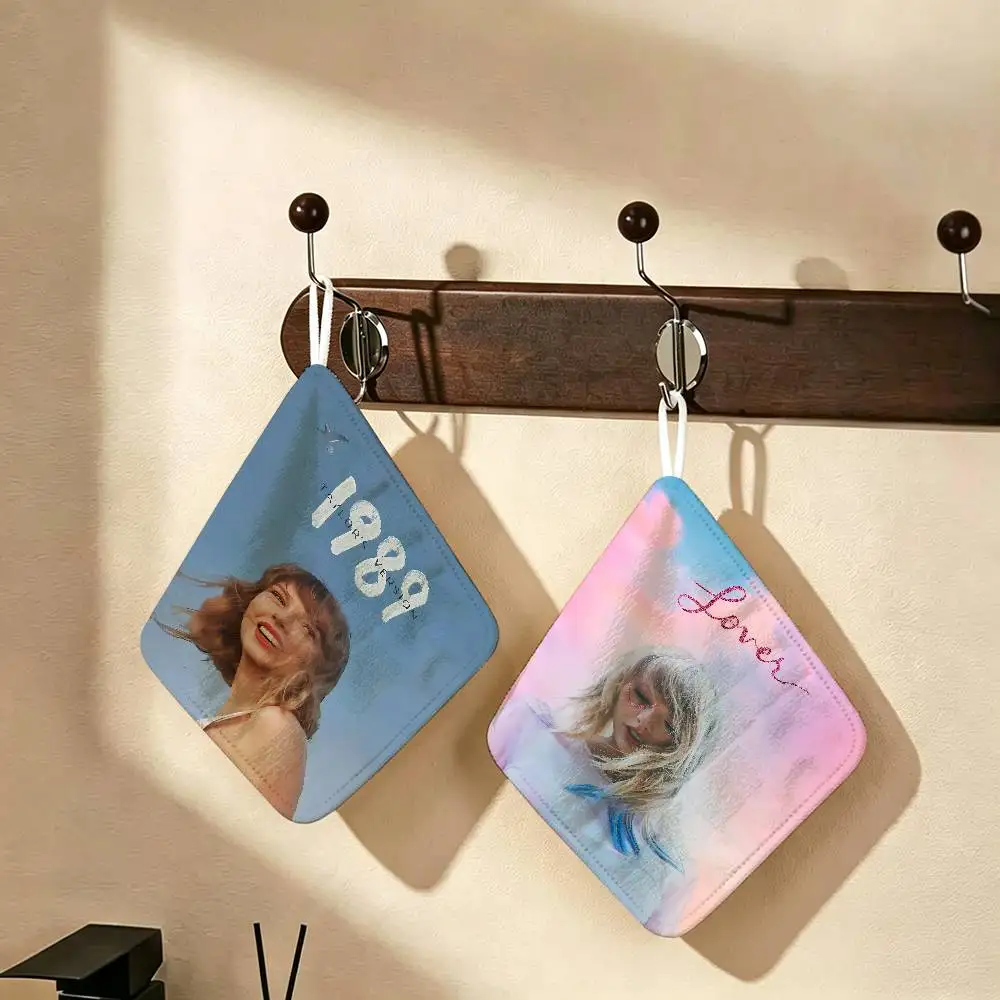 Singer T-Taylor-S-Swift-ES T-TTPD Hanging Kitchen Towel, Polyester Cotton Fabric, Absorbent Hand Wiping Towel for Home Dormitory