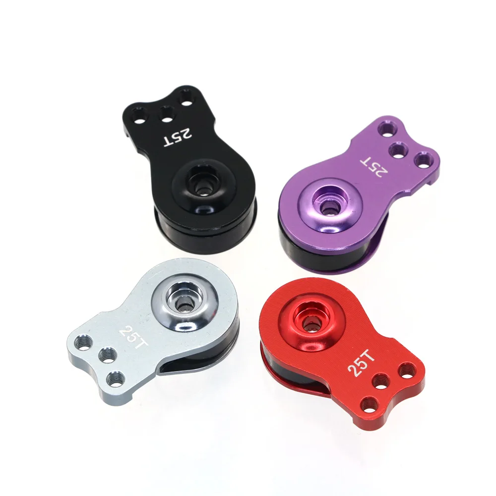 Novo 25t cnc liga de alumínio direção servo braço oscilante chifre para 1/8 1/10 rc rastreador carro barco