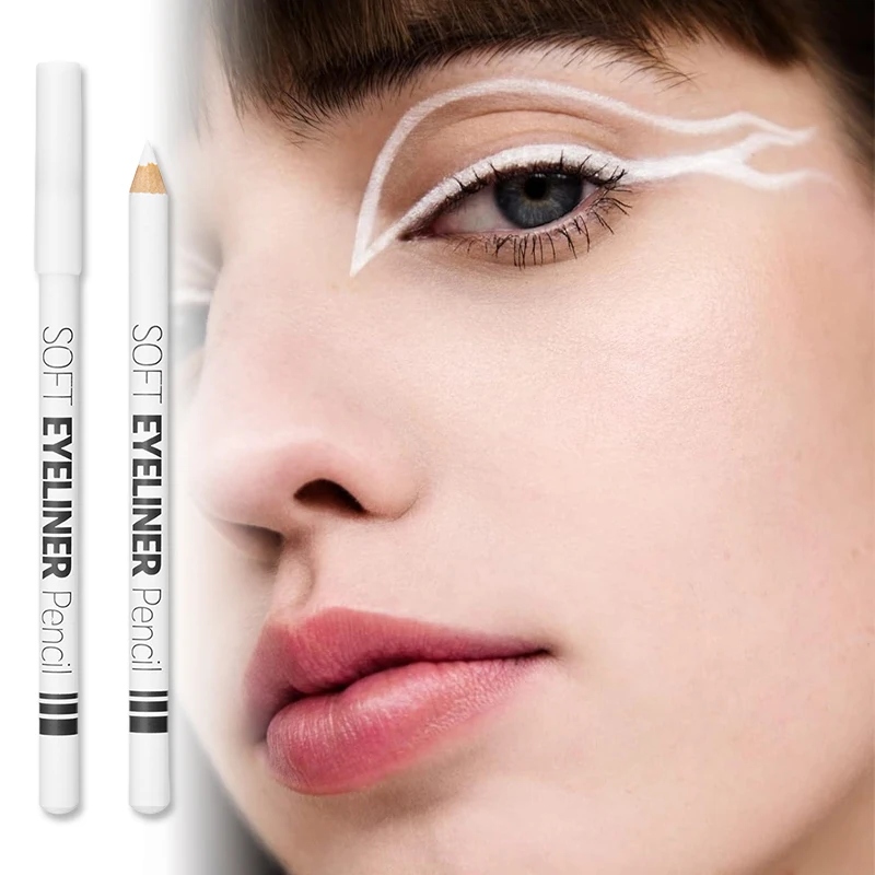 1/12 pièces Eyeliner blanc maquillage lisse facile à porter durable yeux éclaircisseur imperméable mode yeux Liner crayons outil de maquillage des yeux