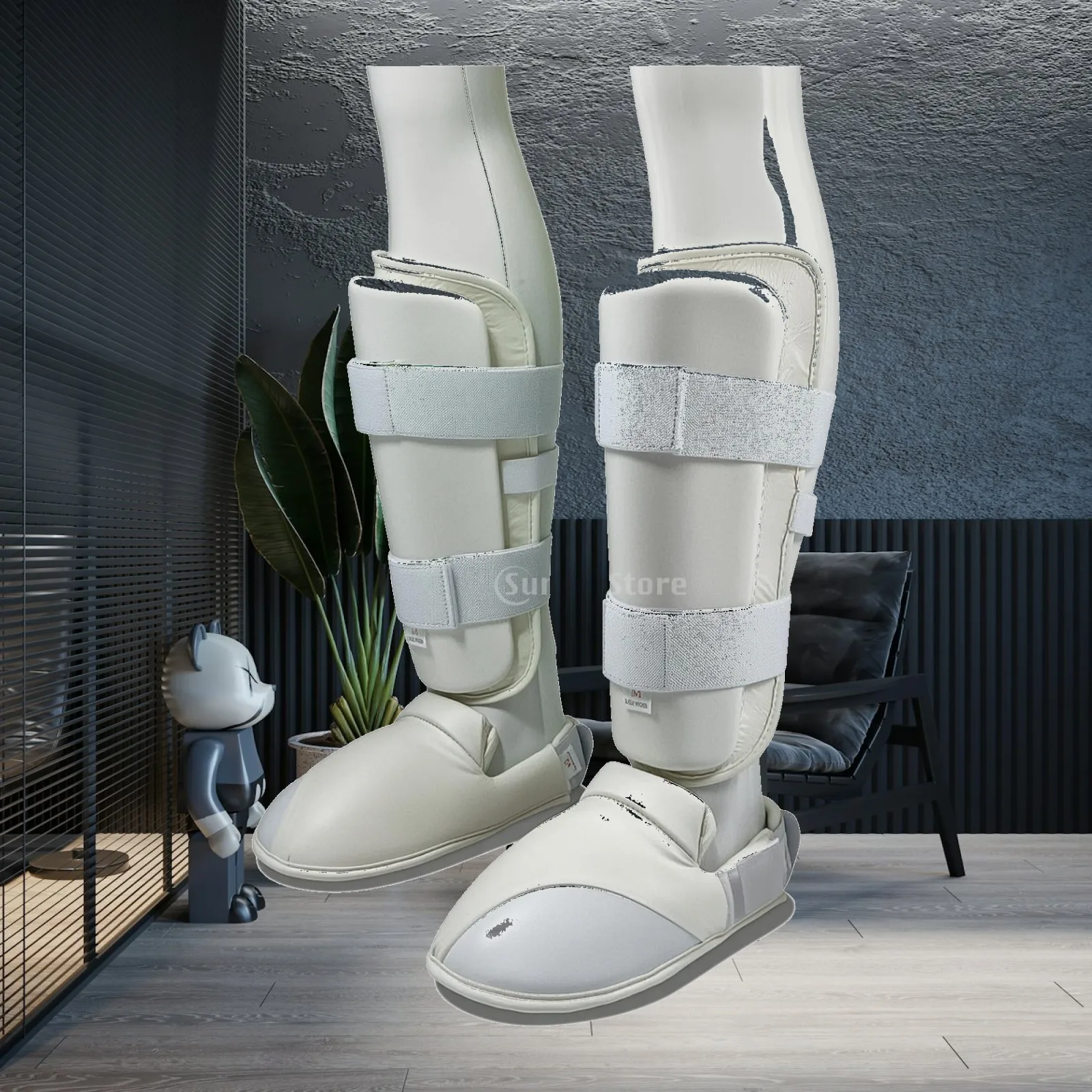 Taekwondo Shin Guards with Foot Cover for Sparring Karate Leg Guard for Adult Child MMA Kickboxing Dojo Practice