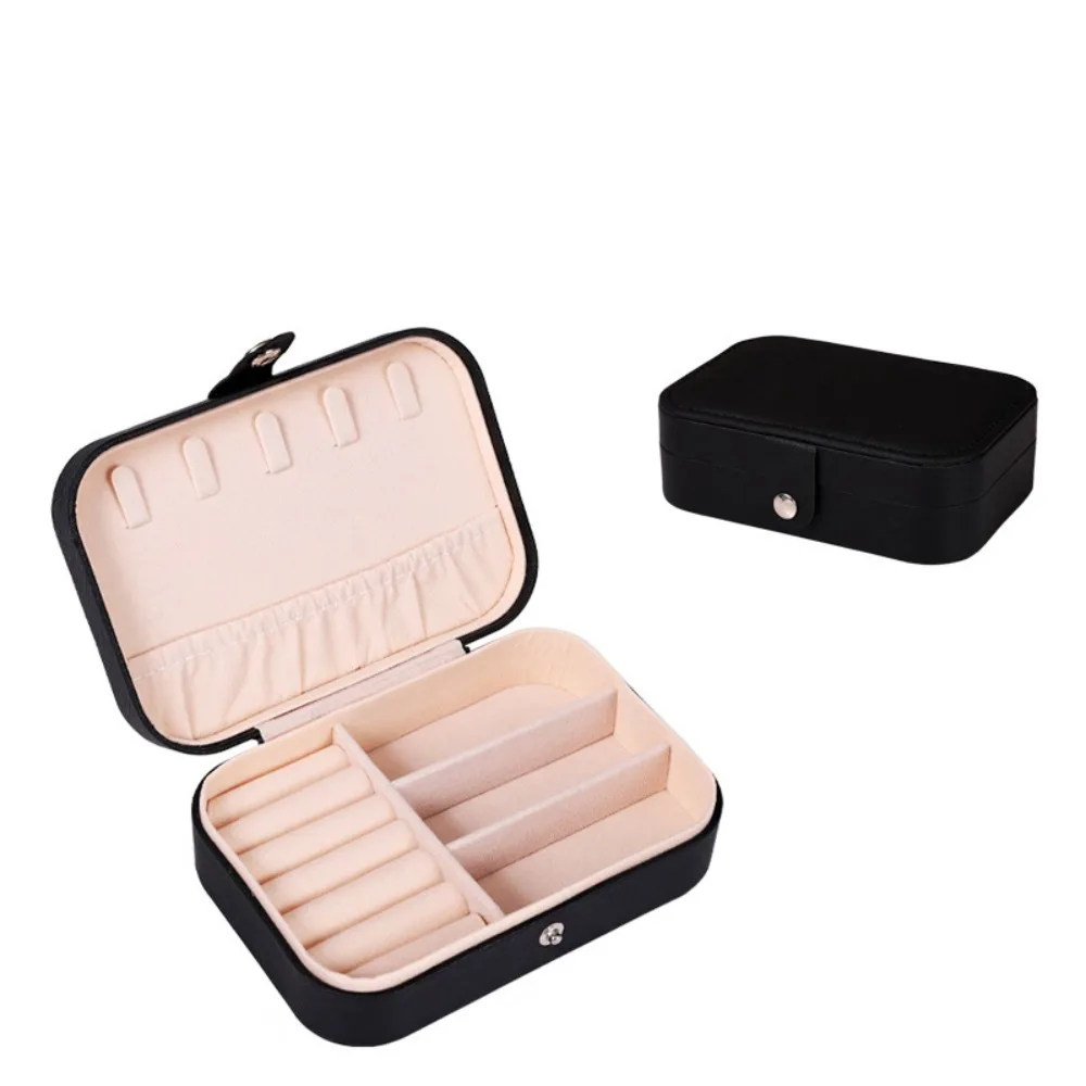 

Portable Vintage Jewelry Storage Box Mini Square Necklace Ring Case Jewelry Display Case PU Leather Earring Organizer Outdoor