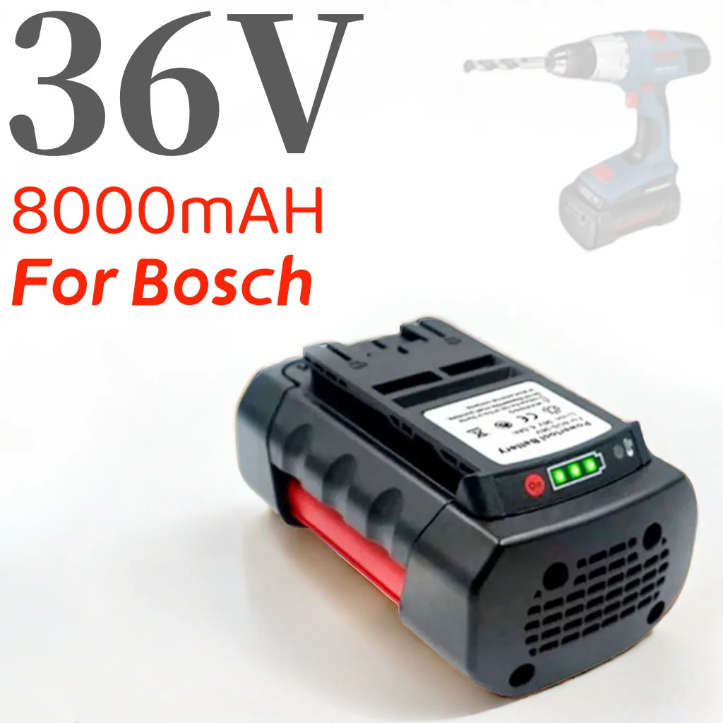 36V 8000mAh Li-ion Replacement Cordless Power Tools Battery for Bosch 8.0A BAT810 BAT840 2607336173 D70771 GBH 36V-LI 36VF-LI