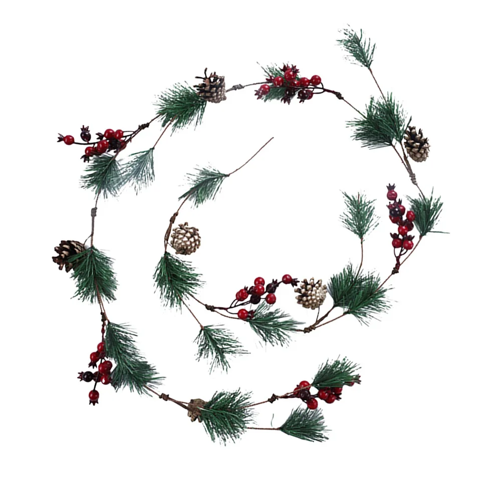 

1pc Festive Party Wreath Decoration Hanging Garland Red Berry Rattan Pendant Christmas Garland Home Garden Decor Embellishment