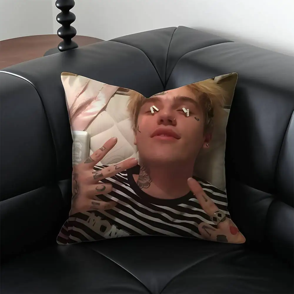 L-Lil Peep Cry Baby Pillow Case Skin-Friendly And Comfortable Fabric Pillowcase Lnvisible Lilky Zipper