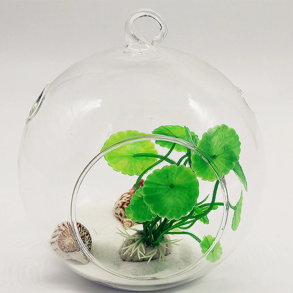 

4Pcs Glass Ball Vase Transparent Spherical Hanging Terrarium for Succulents Mini Fairy Garden DIY Home Wedding Decoration 80Mm