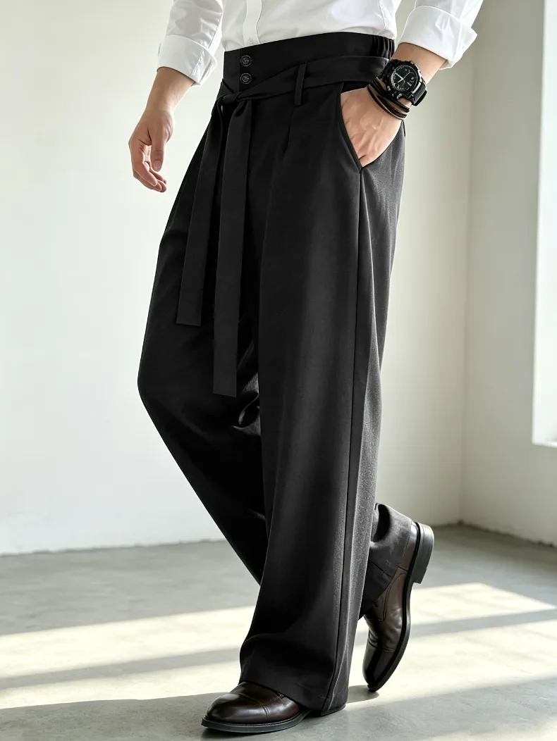FGKKS Herren-Herbst-Business-Hose, modische, neue Herren-Hose im geraden Schnitt, elegante Freizeithose für Herren, Frühjahrsmodell, knitterfrei und formbeständig. – Detail 3