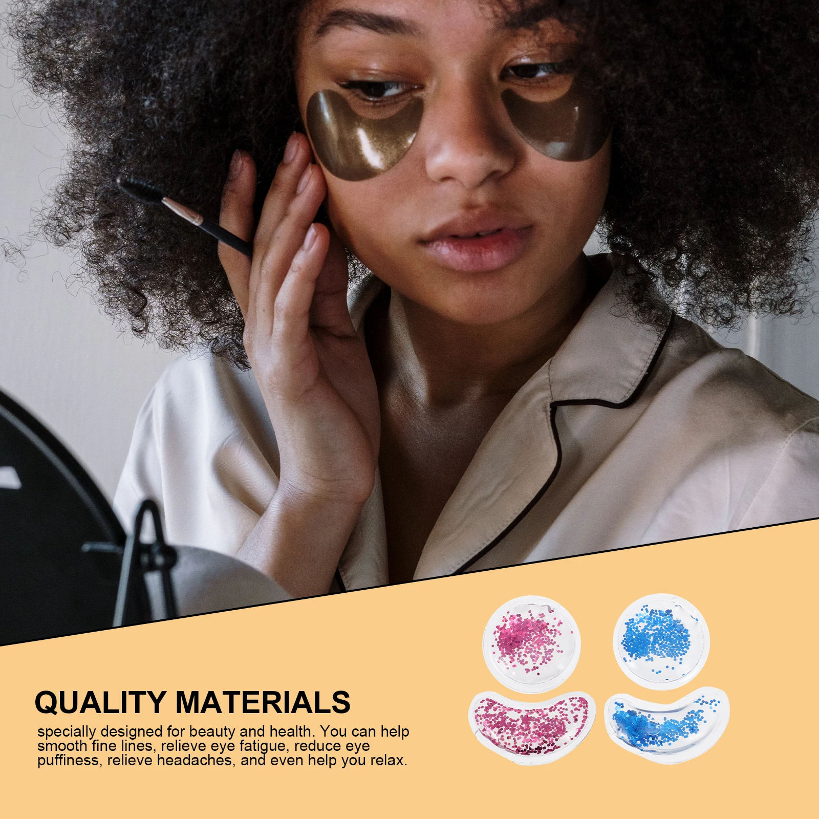 

4pcs Eye Care Cooling Ice Packs For Puffiness Relief Dark Circles Reducer Fine Lines Smooth Travel Size Latex-Free