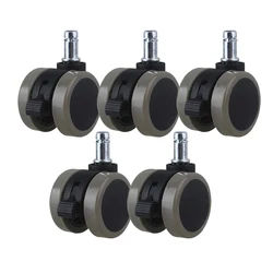 5Pcs Office Chair Wheels Replacement-Office Chair 2''Casters,Smooth & Safe Rolling for All Floors Including Hardwood and Carpet