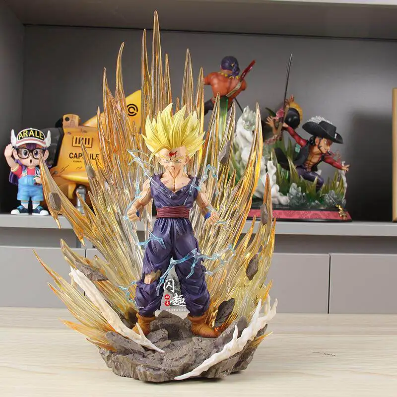 

Jk Dragon Ball Z Super Saiyan 2 Gohan Battle Damaged Action Figure With Effect Anime Statue Desk Ornament Birthday Gift