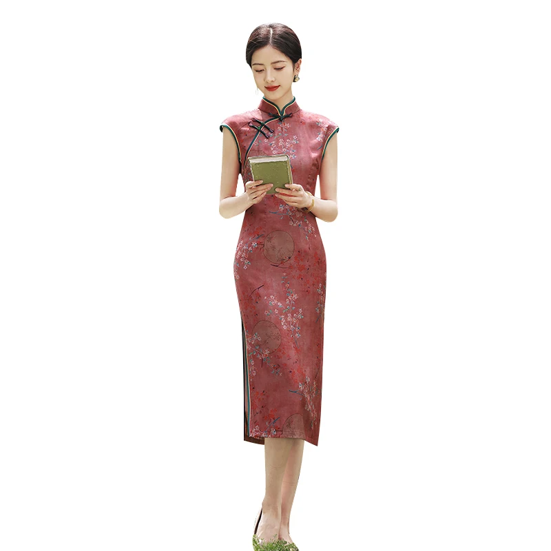 

Miss four 2022 new improved daily cheongsam summer style retro Republic of China elegant new short sleeve dress