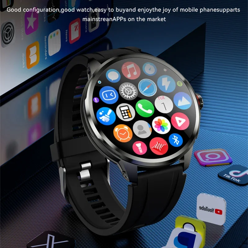 8 GB + 128 GB RAM 4G Smart Watch 1,95 Zoll AMOLED 2100 mAh Akku 900 W Kamera GPS WIFI Google APP Download Android 9.0 5G Smartwatch