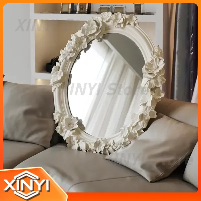 Nordic Irregular Round Mirror Art for Living Room Bedroom Garden Vanity Wall Decoration Luxury Vintage Funky Home Decor