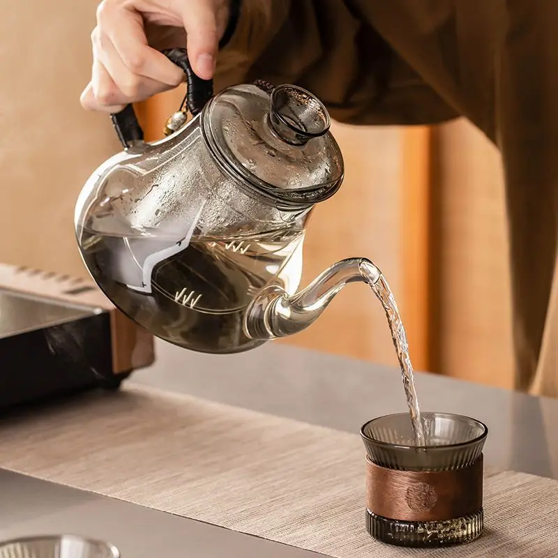 Electric ceramic stove, tea maker, kettle, a complete set of pumped cooking teapot glass tea set in household and indoor. 4