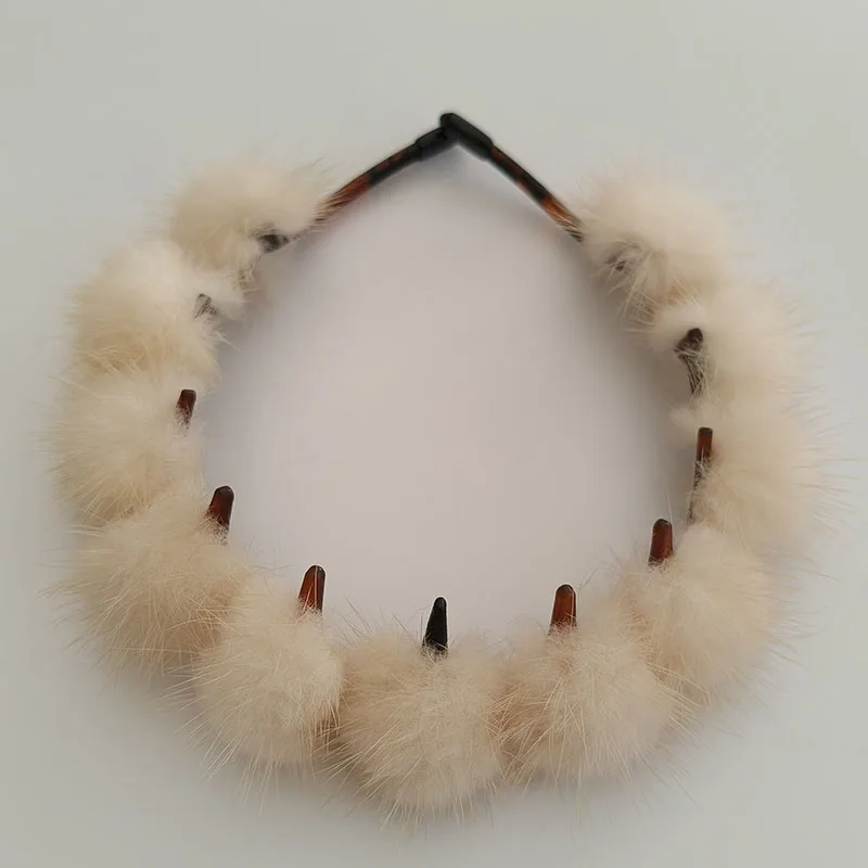 

Новинка 2026 года: Хит продаж! Женские роскошные зимние повязки на голову из натурального меха норки с помпоном. Высококачественная повязка для волос из натурального меха. Модный меховой ободок.