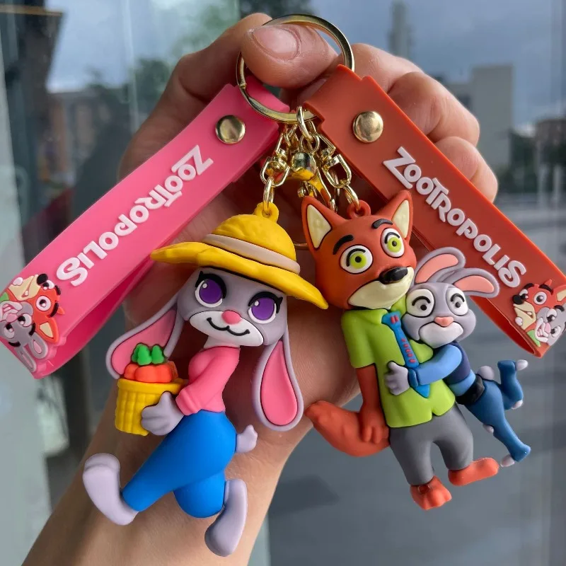 

Disney Anime Zootopia Judy Hopps and Nick Wilde Couple Keychain Set - Backpack Hanger Suitable for Giving Christmas Gifts