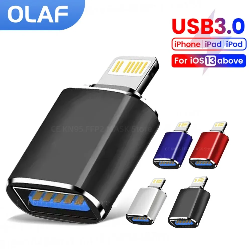 Olaf USB 3.0 To Lightning OTG Adapter For iPhone Fast Charging IOS Male to USB Female adapator For IOS 13 Above