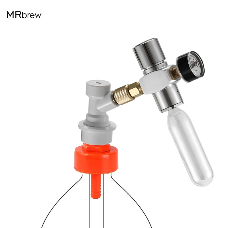 Zestaw do karbonowania Homebrew (plastikowa nasadka ciśnieniowa i ładowarka do beczek Co2 i blokada z kulką gazową) do karbonizacji butelka piwa dla zwierząt domowych