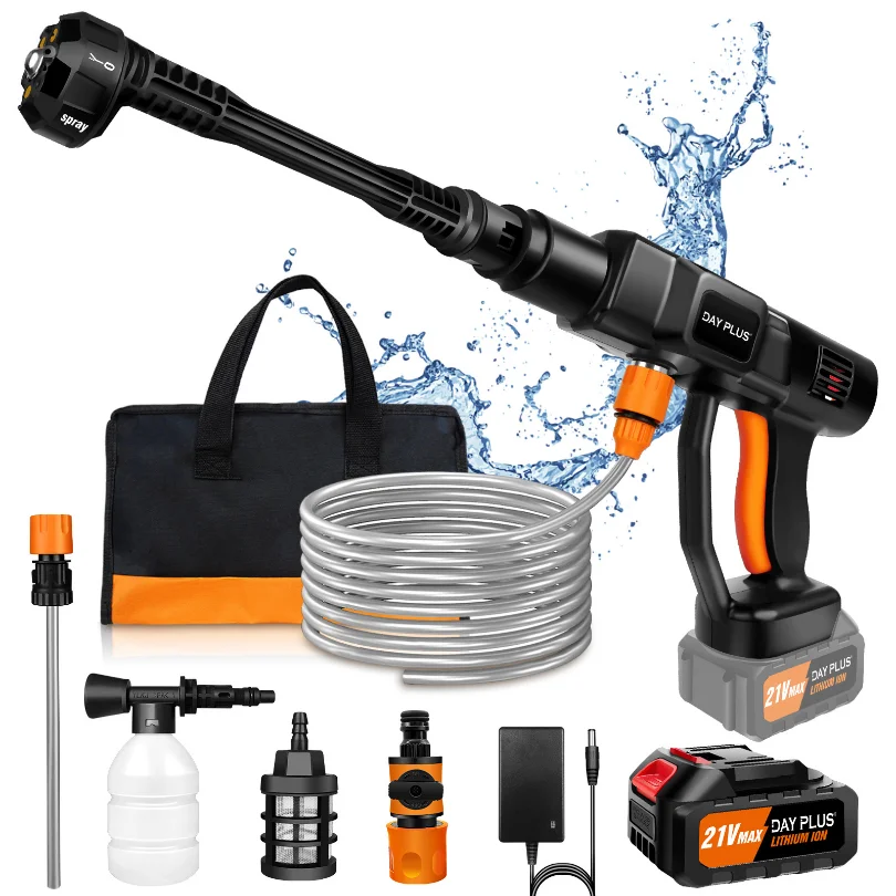 21vwater-gun-spray-cleaner-car-washerwith-3000mah-batteryhandheld-high-pressure-washer-for-car-floor-garden-cleaning-and-water