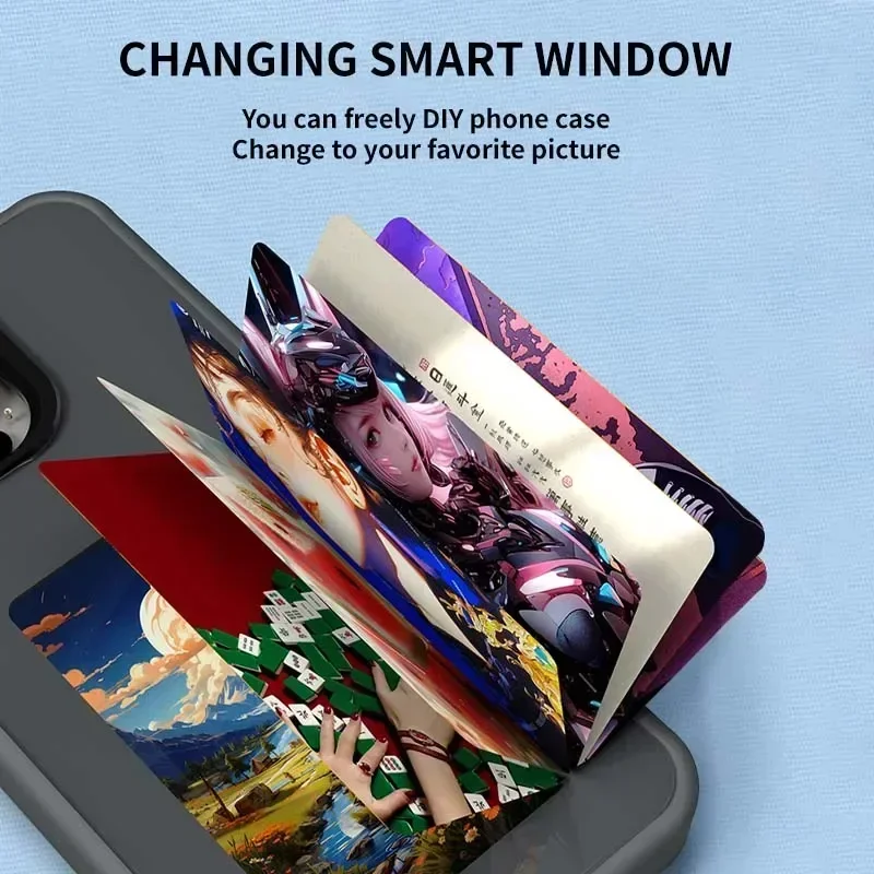 E-ink Screen Phone Case for IPhone 16 15 14 Pro Max Smart DIY Can Change Picture Refesh Photo Phone Cover No Batteries Required