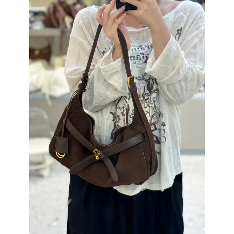

genuine leather bags for women New Retro Matte Leather the Tote Bag Large Capacity Fashion Commuter Shoulder Underarm luxury Bag