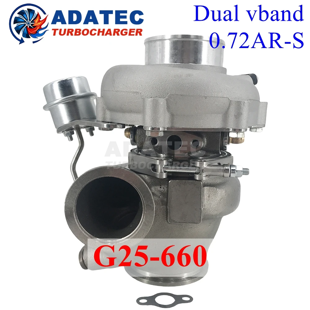 Gen3 G25-660 Dual Vband 0.72AR With Wastegate Standard Turbocharger For Performance Ceramic Dual Ball Bearing