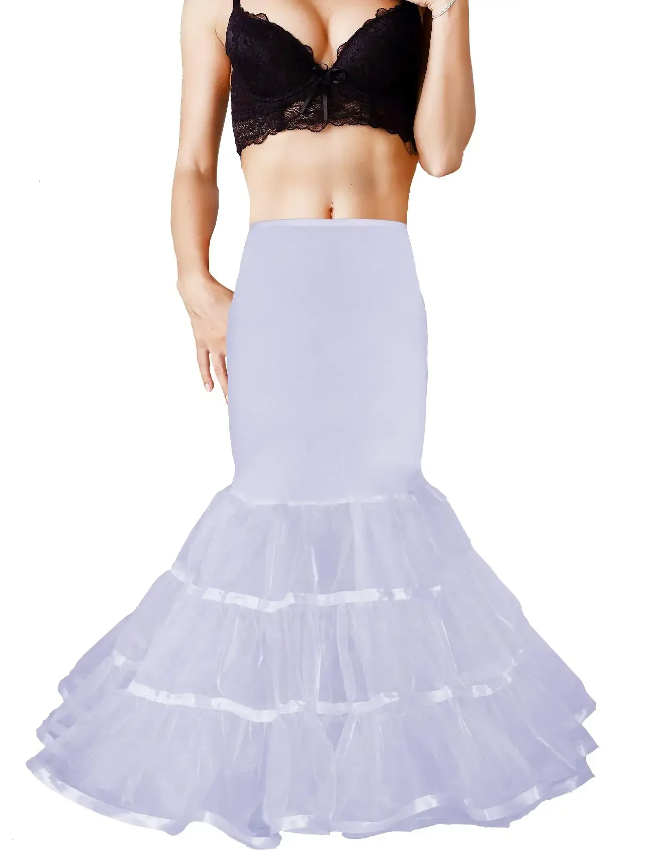 Mermaid Wedding Bride Bridal Black White Petticoat Underskirt Trumpet 2026