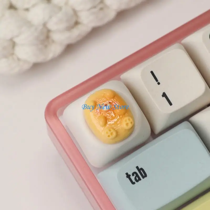 

20CE Resin Cartoon Bear Keycaps For Mechanical Keyboards Lovely Pink Yellow